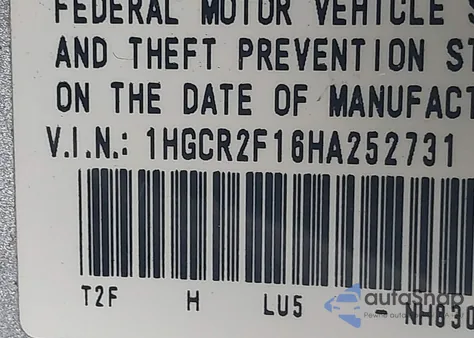 2017 Honda Accord Sport Se from USA, damaged, VIN 1HGCR2F16HA252731